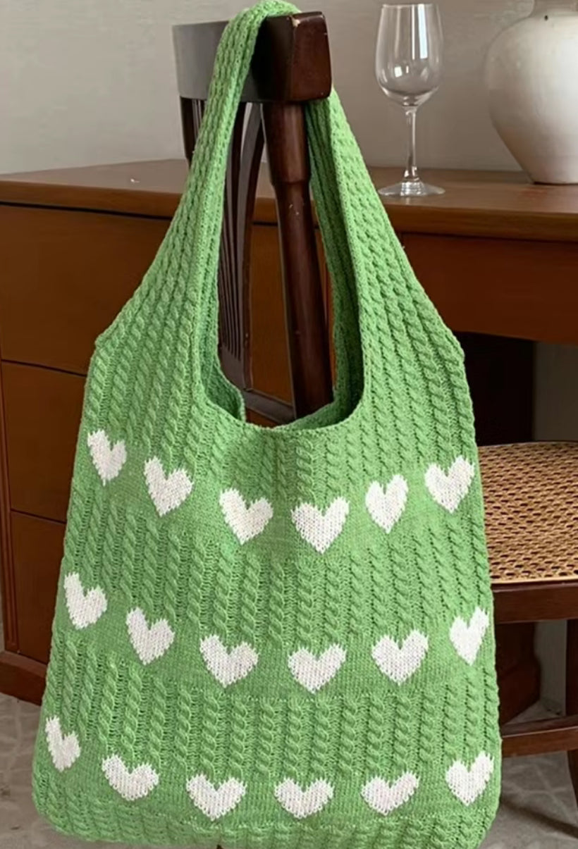 Green Heart Tote Bag