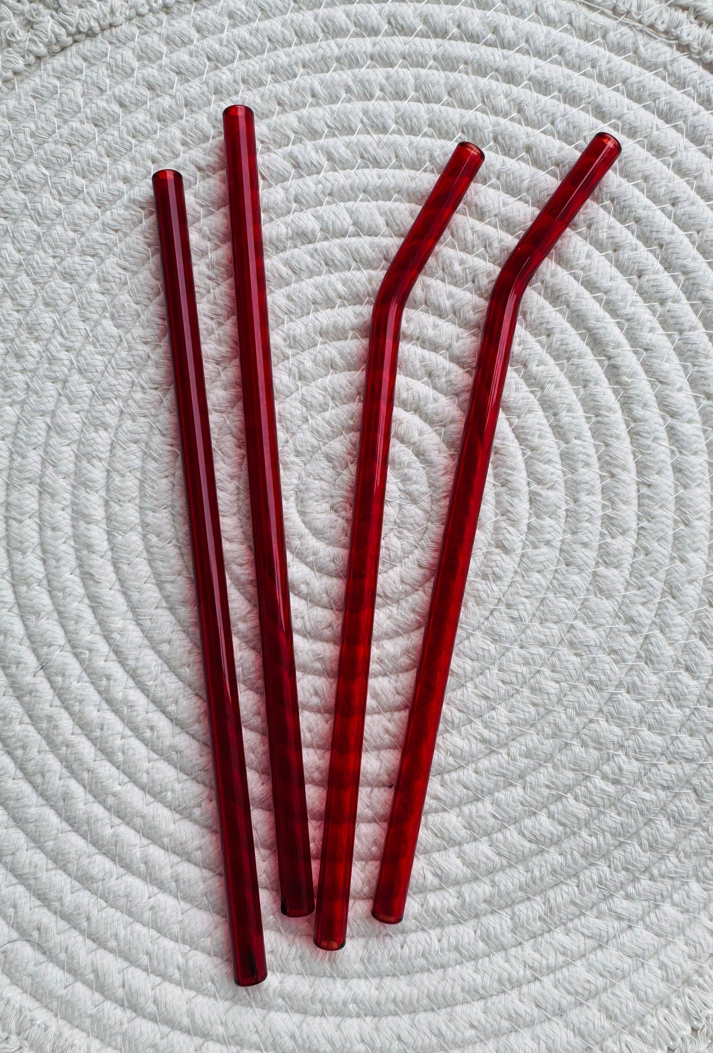 Wine Red Glass Straw (8 inch)