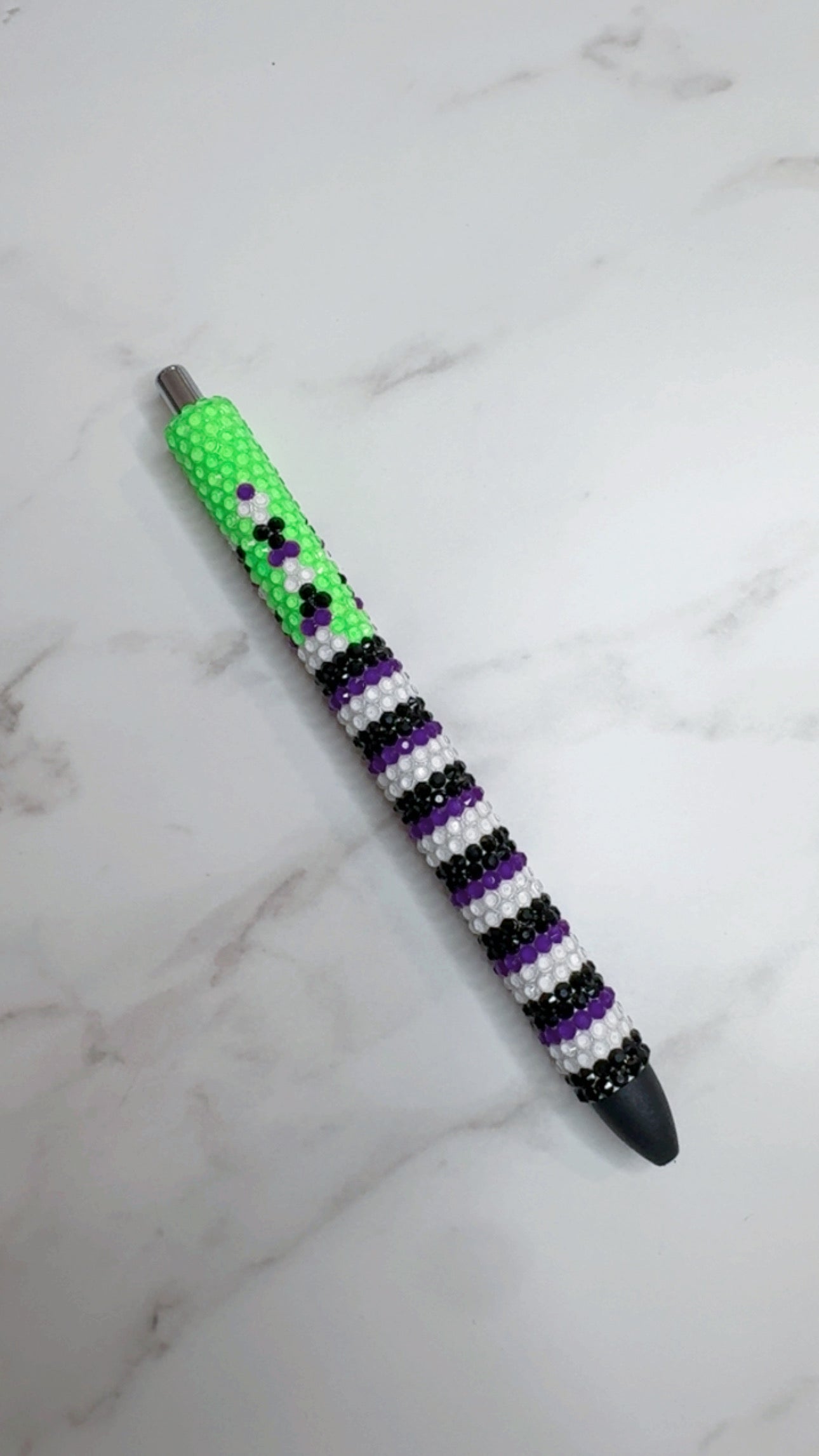 Beetle Juice drip inspired bling pen